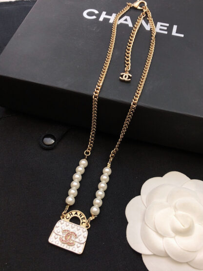 Chanel diamond pattern bag necklace - Image 5