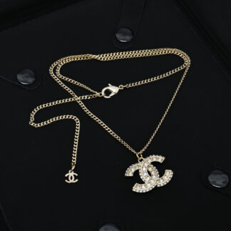 Chanel full diamond letter necklace