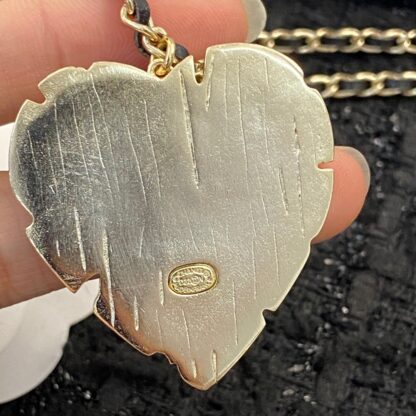 Chanel leather chain vintage heart nameplate sweater chain - Image 6