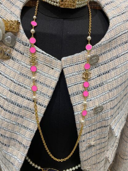 Chanel Lava Barbie Pink Sweater Chain - Image 6