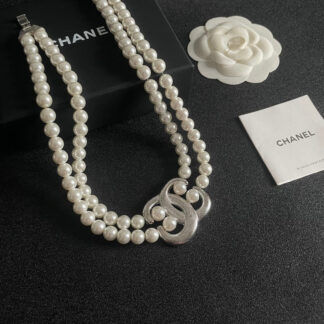 Chanel Double Pearl Double C Necklace