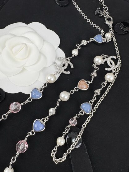 Chanel Transparent Rose Quartz Diamond Necklace - Image 5