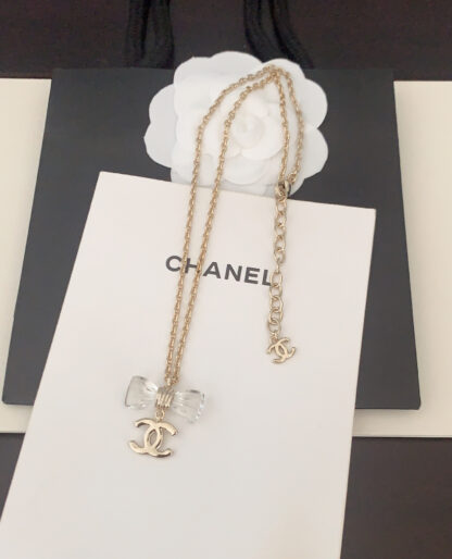 Chanel Transparent Bow Necklace - Image 6