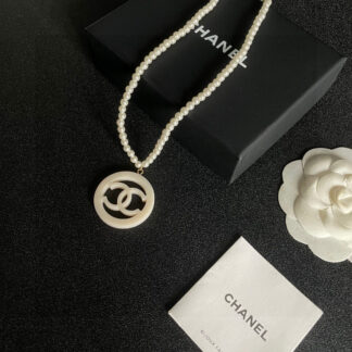 Chanel Pearl Double C Circle Necklace