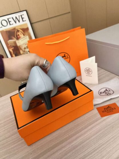 Hermès blue-grey holiday essential comfortable loafers - Image 5