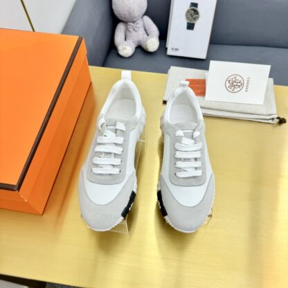 Hermes spring and summer couple's gray and white color matching sports casual shoes - Image 5