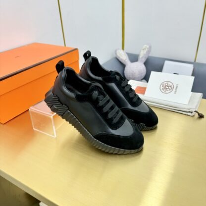 Hermes Spring and Summer Couples Black Sports Shoes - Image 5