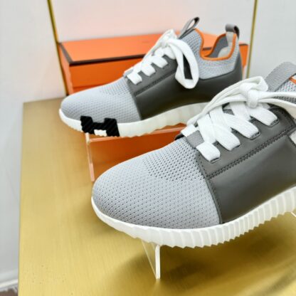 Hermes Spring and Summer Couple's Grey and Black Colorblock Breathable and Durable Sports Casual Shoes - Image 5