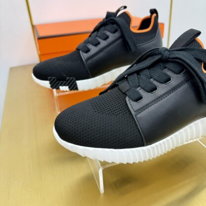 Hermes Spring and Summer Couples British Black, Orange and White Colorblock Breathable and Durable Sports Casual Shoes - Image 4