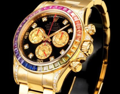 Rolex Rainbow Day modified with genuine South African colored gemstones - Image 5