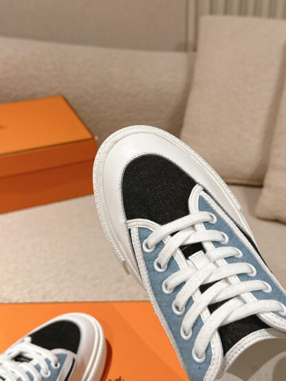 Hermes couple blue and black fashion casual skateboard shoes - Image 6