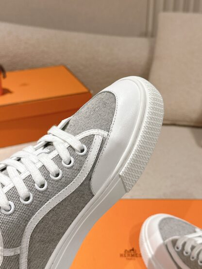 Hermes couple white and gray fashion casual skateboard shoes - Image 6