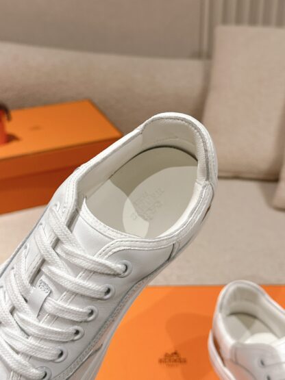 Hermes couple white fashion casual skateboard shoes - Image 6