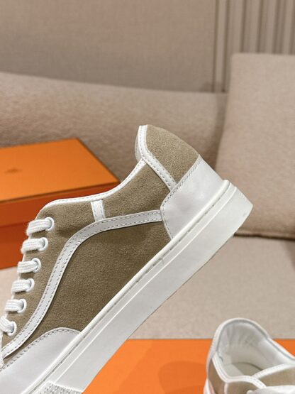 Hermes couple white apricot fashion casual skateboard shoes - Image 6