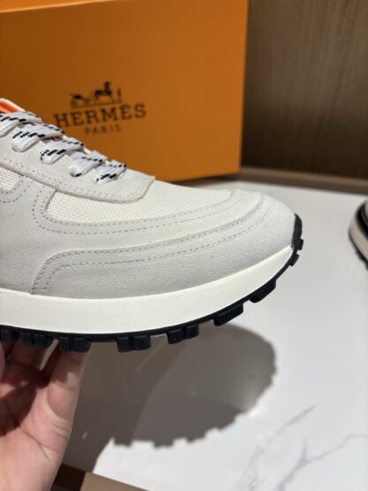 Hermès men's white and gray breathable sports shoes - Image 6