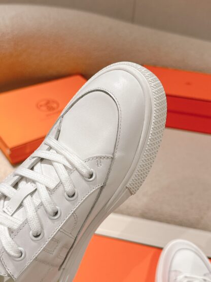 Hermes couple white and yellow fashion retro casual skateboard shoes - Image 6
