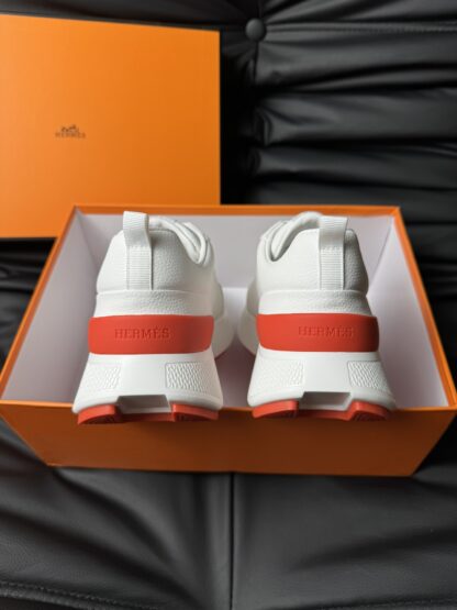 Hermès White Premium Ultra Lightweight Sneakers - Image 6