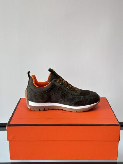 Hermès lightweight and versatile dark green sneakers - Image 6
