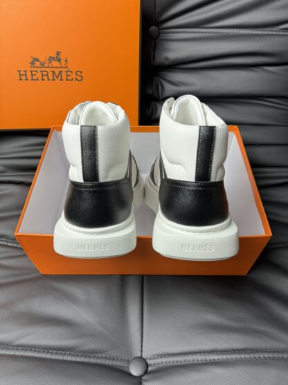 Hermes white and black color matching high-end noble casual shoes - Image 6