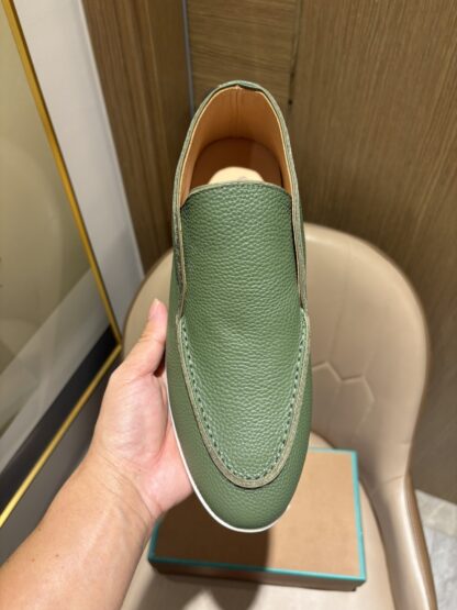 Hermès classic dark green high-end loafers - Image 6