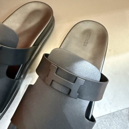 Hermes summer black matte pure handmade high-end sandals - Image 6