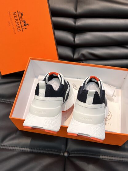 Hermes Men's Gray Orange Soft Comfortable Casual Sports Shoes - Image 6