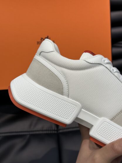 Hermes Men's Comfortable Soft White Gray Casual Sports Shoes - Image 6