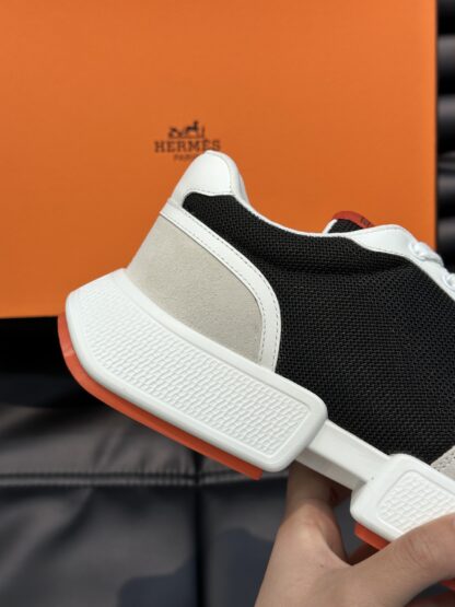 Hermes Men's Comfortable Soft Black and Gray Casual Sneakers - Image 6