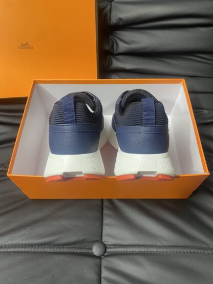 Hermes Men's Comfortable Soft Dark Blue Casual Sneakers - Image 6