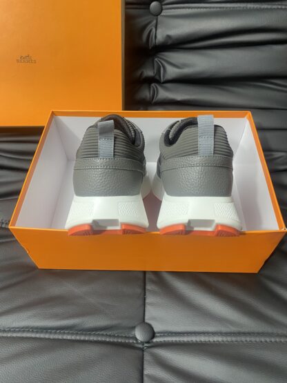 Hermes Men's Comfortable Soft Grey Casual Sneakers - Image 6