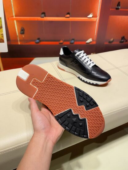 Hermès French Paris catwalk model black classic casual shoes - Image 6