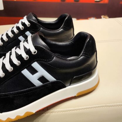 Hermès France Paris catwalk model black and gray classic casual shoes - Image 6