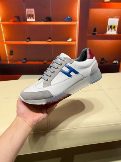 Hermes blue-grey French Paris catwalk simple casual shoes - Image 6