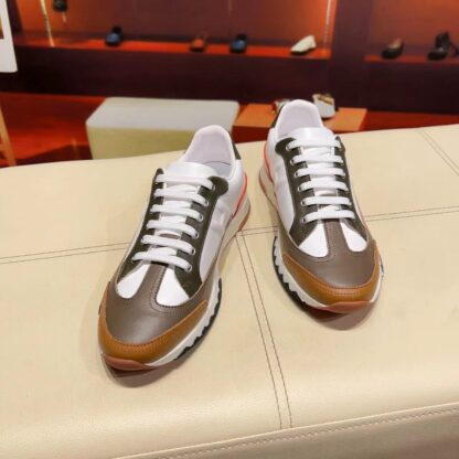 Hermes white brown French Paris catwalk simple casual shoes - Image 6