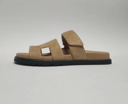 Hermès Couple's Apricot Braided Slippers - Image 6
