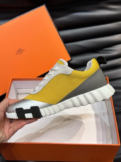 Hermès men's yellow-gray lightweight breathable casual sports shoes - Image 6