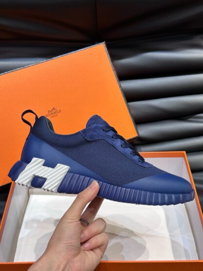 Hermès Men's Dark Blue Lightweight Breathable Casual Sports Shoes - Image 6