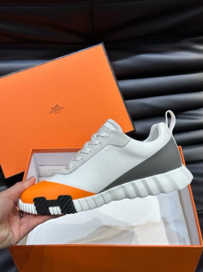 Hermes men's white and gray lightweight breathable casual sports shoes - Image 6