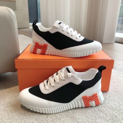 Hermes men's white and black fashion casual sports shoes - Image 6