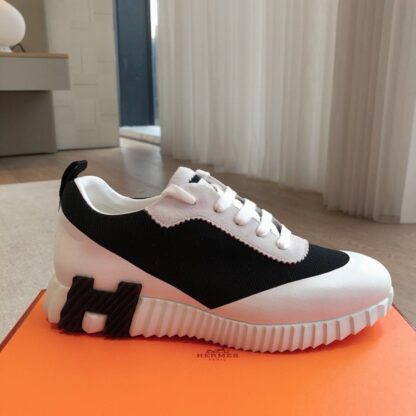 Hermes Men's Black and Gray Fashion Casual Sports Shoes - Image 6