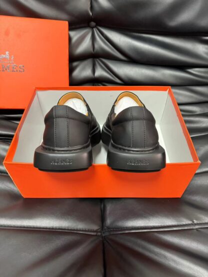 Hermès black leather luxury loafers - Image 6