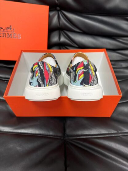 Hermès black and yellow contrast leather luxury loafers - Image 6