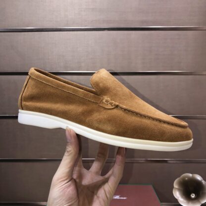 Hermès couple brown high-end classic loafers - Image 6
