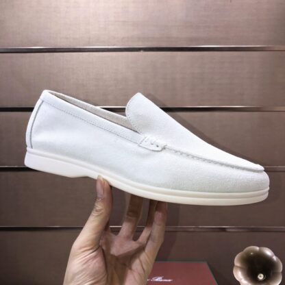 Hermès couple white high-end classic loafers - Image 6