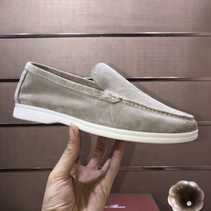 Hermès couple's gray apricot high-end classic loafers - Image 6