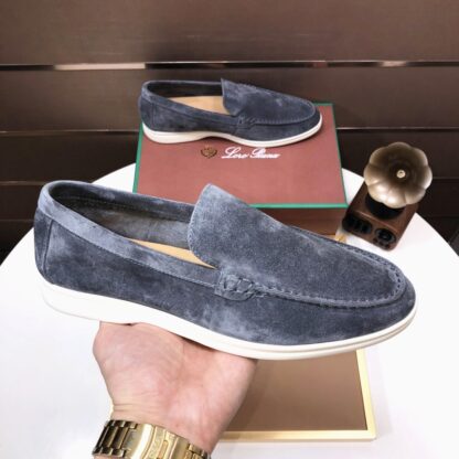 Hermès couple's dark grey high-end classic loafers - Image 5