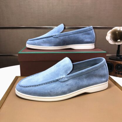Hermès couple's sky blue high-end classic loafers - Image 5