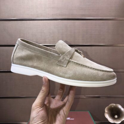 Hermès grey apricot couple high-end classic loafers - Image 6