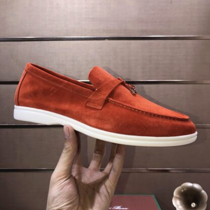 Hermès orange-red couple's high-end classic loafers - Image 6