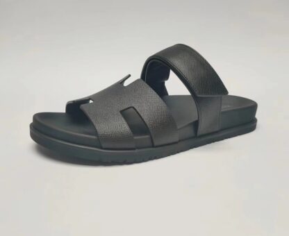 Hermès Couple Braided Black Slippers - Image 6